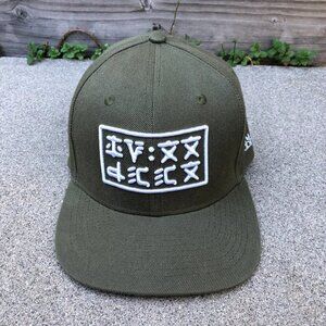 HAPPINESS IS A HABIT Snapback Hat Men's Green Adjustable Cap Embroidered​​